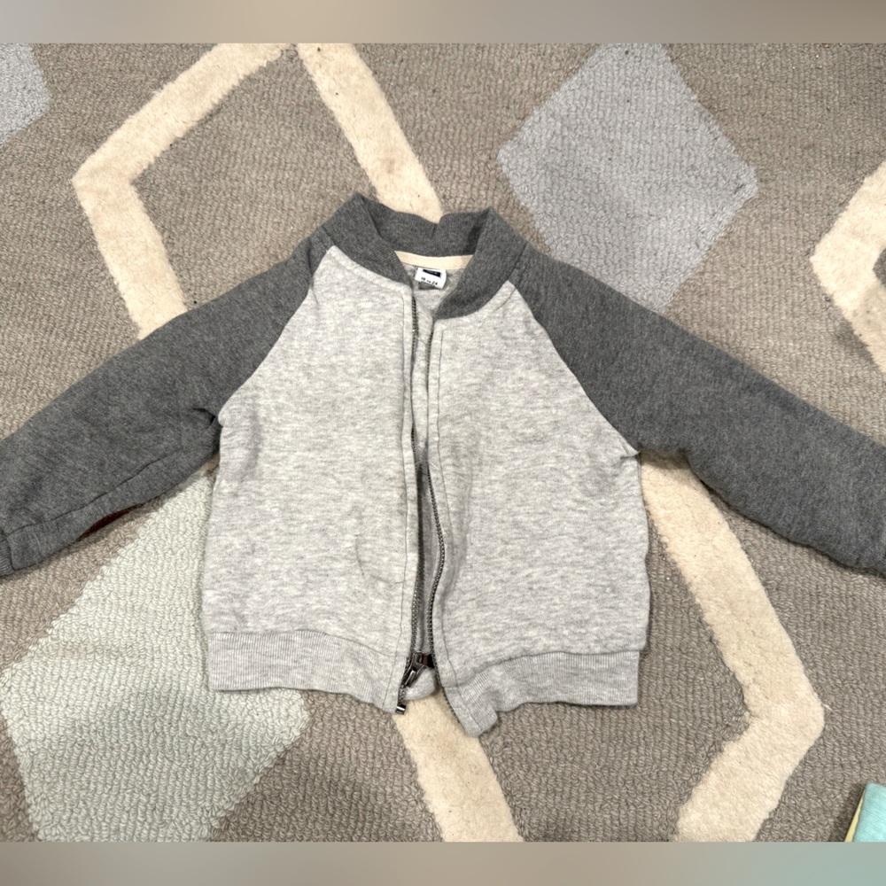 Janie and Jack zip up sweatshirt with elbow patches